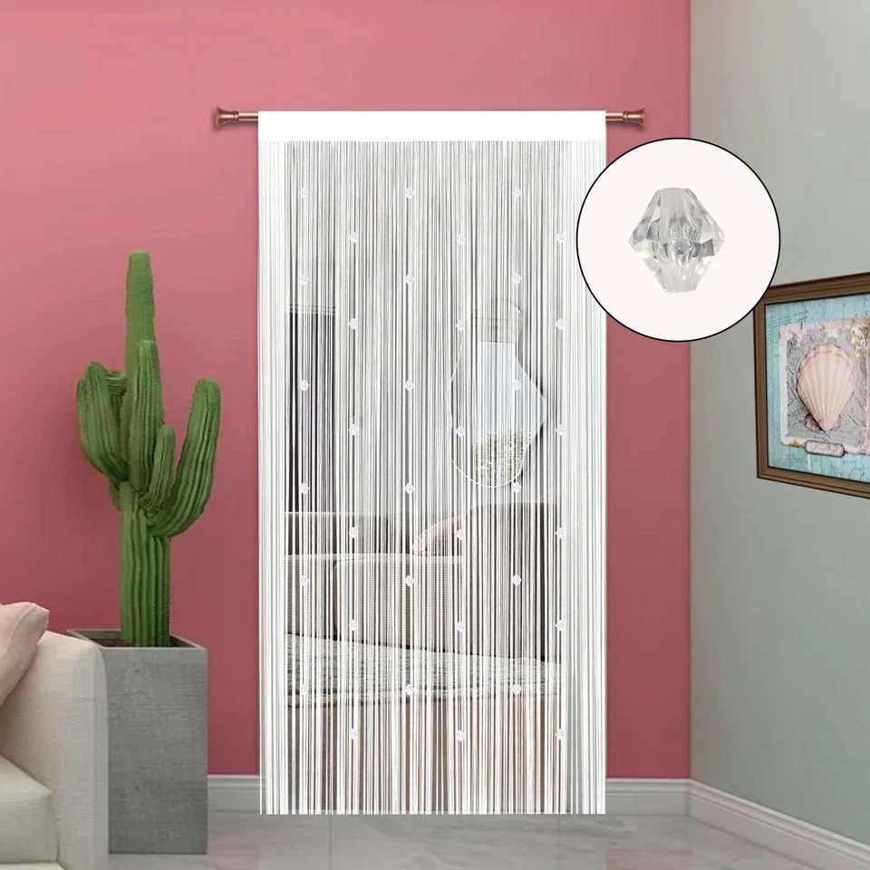 Rideau Fil Rideau De Porte en Perles Rideau Anti Mouches pour Porte Exterieur... - Photo 2/4