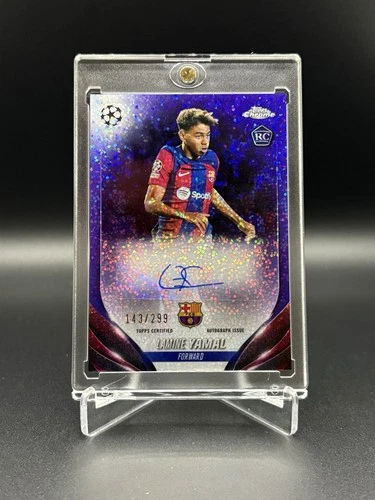 2023-24 Topps Chrome UEFA Lamine Yamal RC Rookie Auto Purple Speckle #143/299
