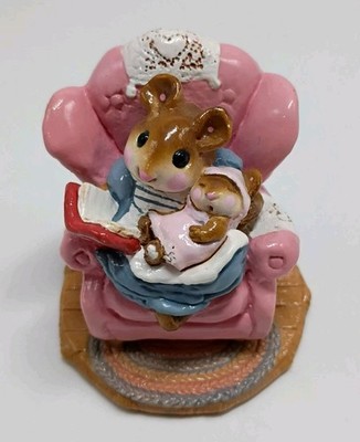 Wee Forest Folk Baby Sitter Pink Chair Mouse 1982 Annette Petersen Flaw