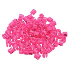 100 Pack Clothes Hanger Marker Number 37 Size Tag Fit 3mm Rod Rose Red