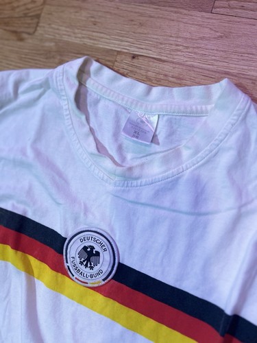 Germany Deutscher Fussball Bund White Soccer Jersey Large T Shirt - Picture 2 of 4