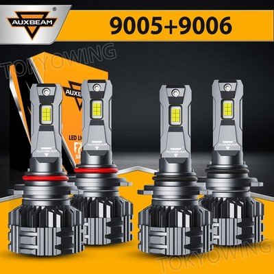 AUXBEAM LED Headlight Bulbs Conversion Kit 9005 9006 High / Low Beam White 6500K