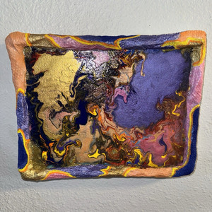 Abstract 3D Mixed Media Original Art, Contemporary Small OOAK Unframed Artwork