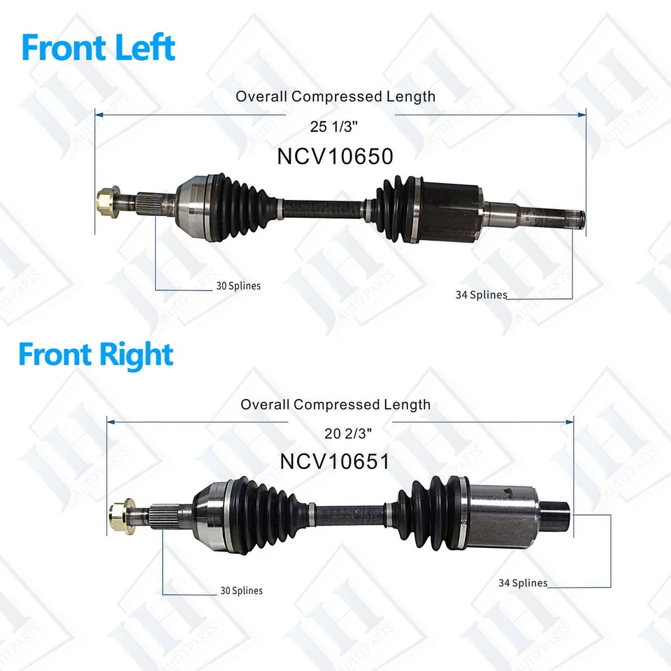 Juego de ejes CV par delantero OE para Pontiac G6 L4-2,4L 2009 tracción delantera automática 6 velocidades Foto 2 de 4
