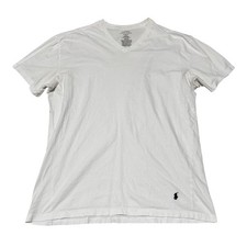 Polo Ralph Lauren Men's V Neck T Shirt White Size XL 22 x 28