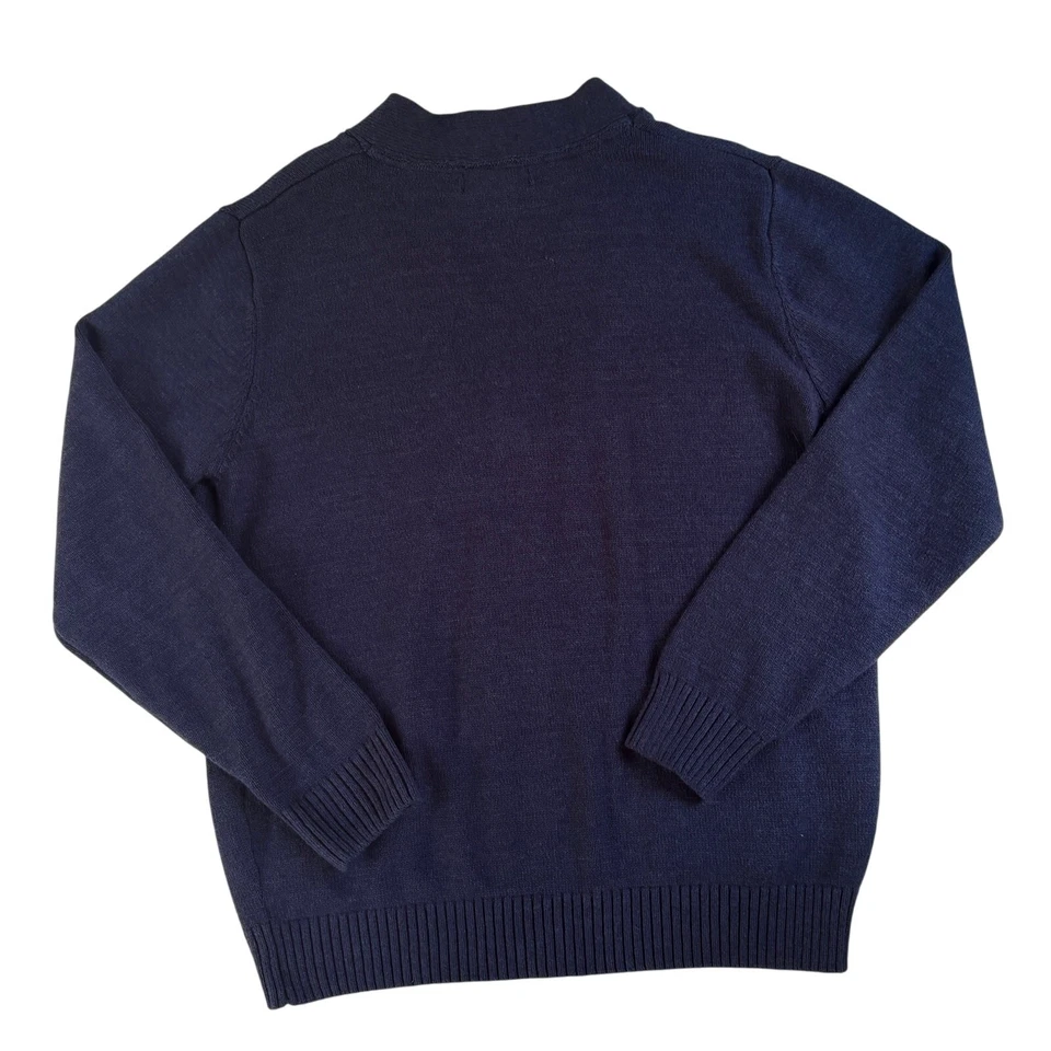 Cardigan Sweater Mens Large Blue Button Front Long Sleeve Grandpa Old Man Grunge - Image 2 of 4