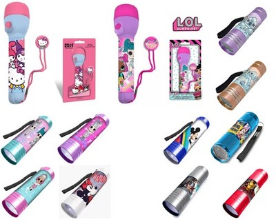 Kinder Taschenlampe Licht Lampe Aluminium Stitch Minnie Frozen Paw Patrol