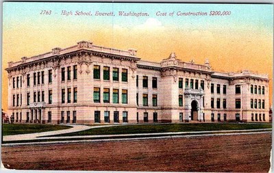 Postcard SCHOOL SCENE Everett Washington WA m/09 AO7551