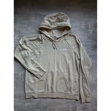 Nike Mens Light Beige Pullover Hoodie Tan Embroidered Logo Large