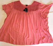 Torrid Womens Coral Top Shirt Challis Flutter Sleeves Size 6x 6 Casual Soft
