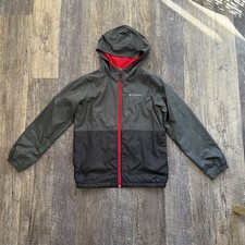 Columbia Kids' Jacket Lined Hooded Full Zip Size Large Grey Black Red