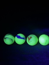 JABO Classic Marbles 4pc LOT Large Shooters Burmese Boulder Uranium Cadmium