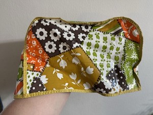 Vintage Midcentury 1970s Toaster Cover Kitchen Appliance Patchwork Pattern MCM