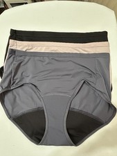 Hanes Period Brief Underwear Size 8 Comfort Panty Light Leaks 3 Pack Womens