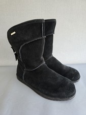 Emu Charlotte Black Suede Upper  Sheepskin Lining Waterproof  Boots Size UK 9