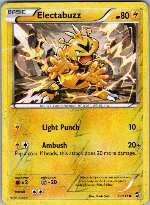 Electabuzz 29/111 Common Furious Fists Pokemon Reverse Holo Lightly Played