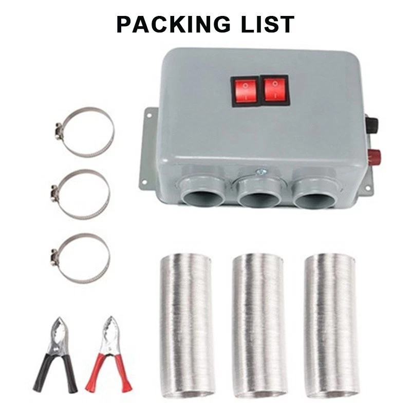 800W 3-Hole Car Heater Fan
