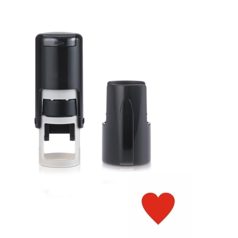 Love Heart Stamp – Loyalty Card Stamper - Self Inking Red Ink - 11x11mm,