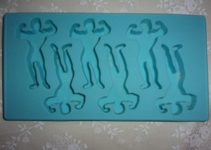 Body Builder Muscle Man Silicone Ice Cube Tray Mold 6 Cavities