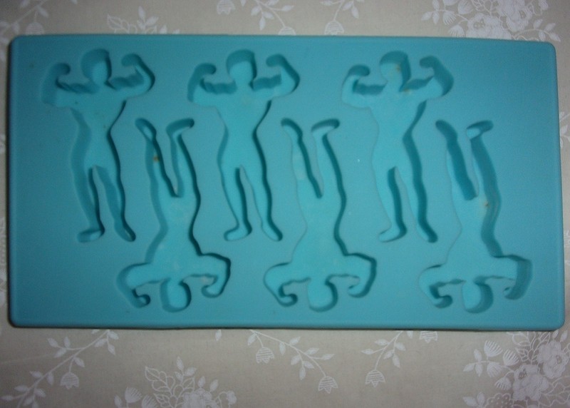 Body Builder Muscle Man Silicone Ice Cube Tray Mold 6 Cavities