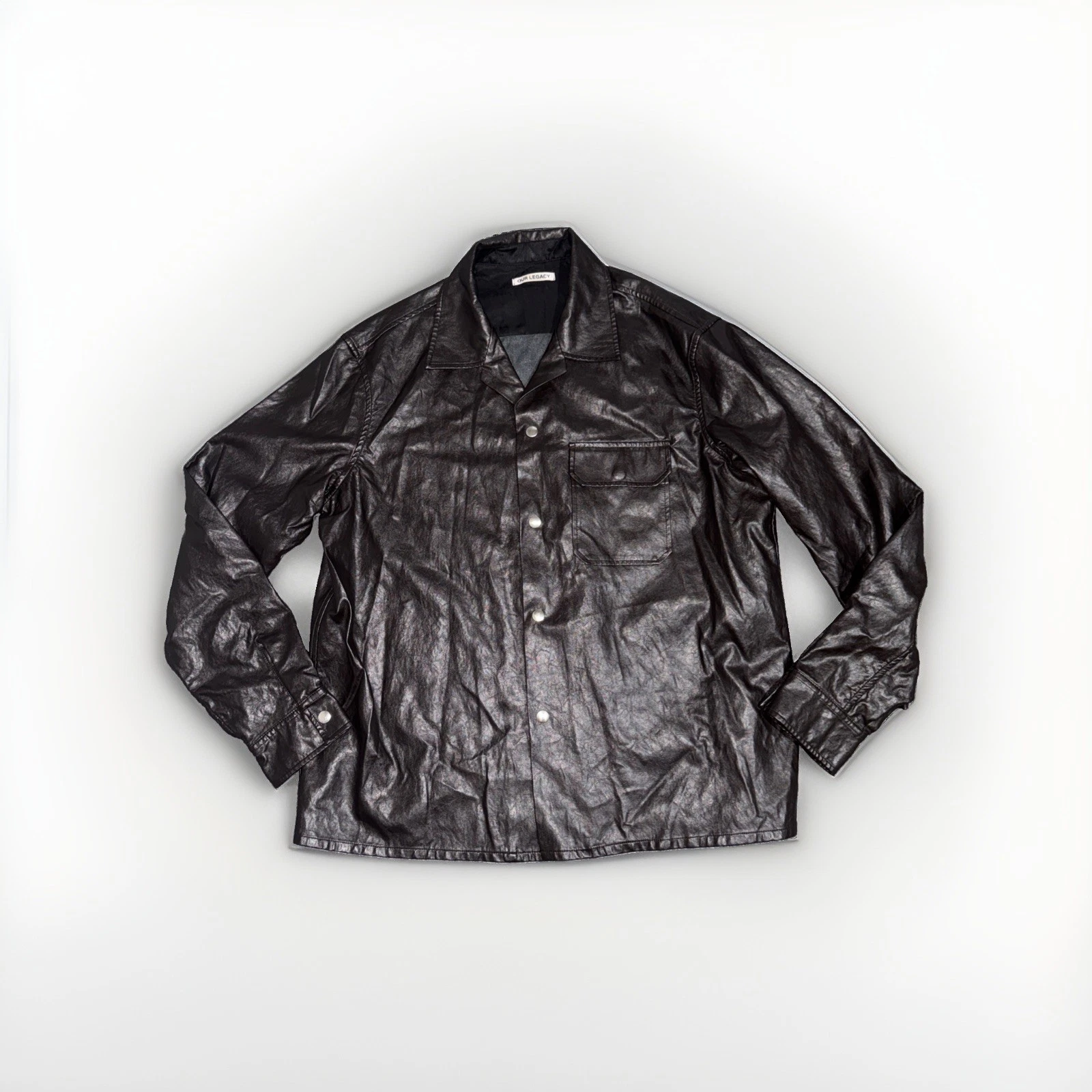 Our Legacy Brown Venice Blouson Faux Leather Jacket Mens Size 48 (Medium) image 2