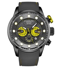 Stuhrling 4053 2 Aquatic Force Chronograph Date Gray Silicone Mens Watch