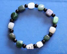 Beautiful Multi-Color Jade Beaded Bracelet - with Certificate of Authenticity