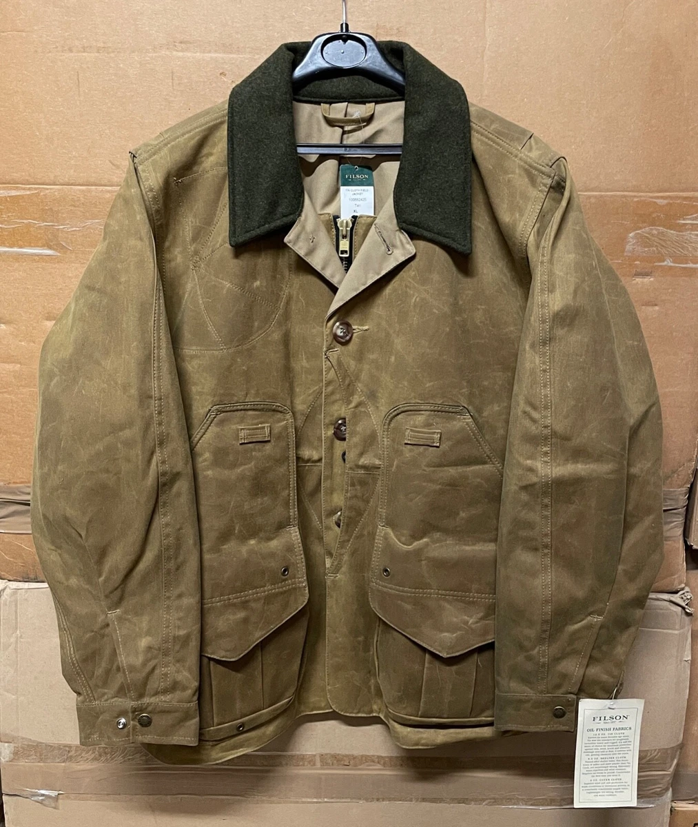 GENUINE FILSON TIN CLOTH FIELD JACKET TAN WAXED MADE IN USA NEW !!!! X-LARGE