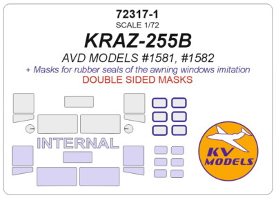 KV 1/72 Kraz-255B Double Sided Masking for Avd Models #1581/1582
