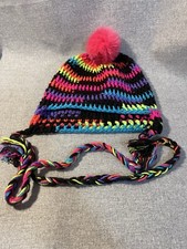 Hand Knitted Multi Colored Children  s Stocking Hat Cap Beanie 20 in Diameter