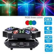 9LED RGBW DMX512 Spider Stage Lighting Moving Head Disco Sound 240W Party Light