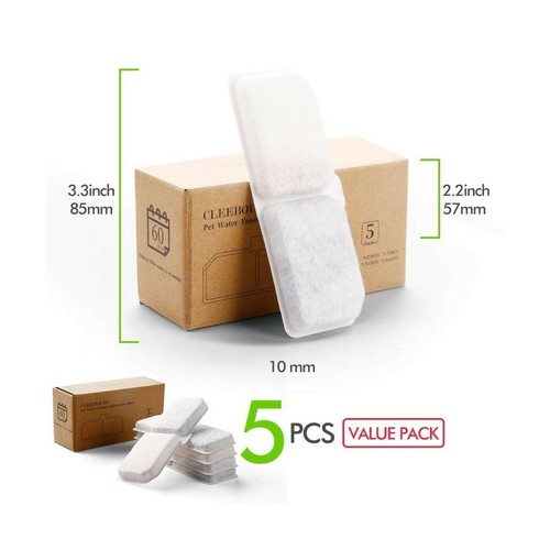 CLEEBOURG Cat Water Fountain Filters 5 Pack, Pet Fountain Replacement Filters... - Picture 5 of 8