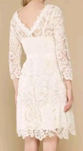 Monsoon Size 16 LOLITA IVORY Cream CROCHET LACE Scalloped Hem Prom Party DRESS - Picture 7 of 16