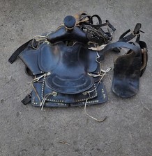 Black Leather Simco Western Saddle 087 Vintag...