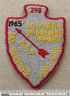 Vintage 1965 OA 298 SAN GORGONIO Order of the Arrow Pow Wow PATCH WWW Boy Scout