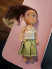 Dolgen Mini Doll- 4 Inches Brunette Plastic Toy