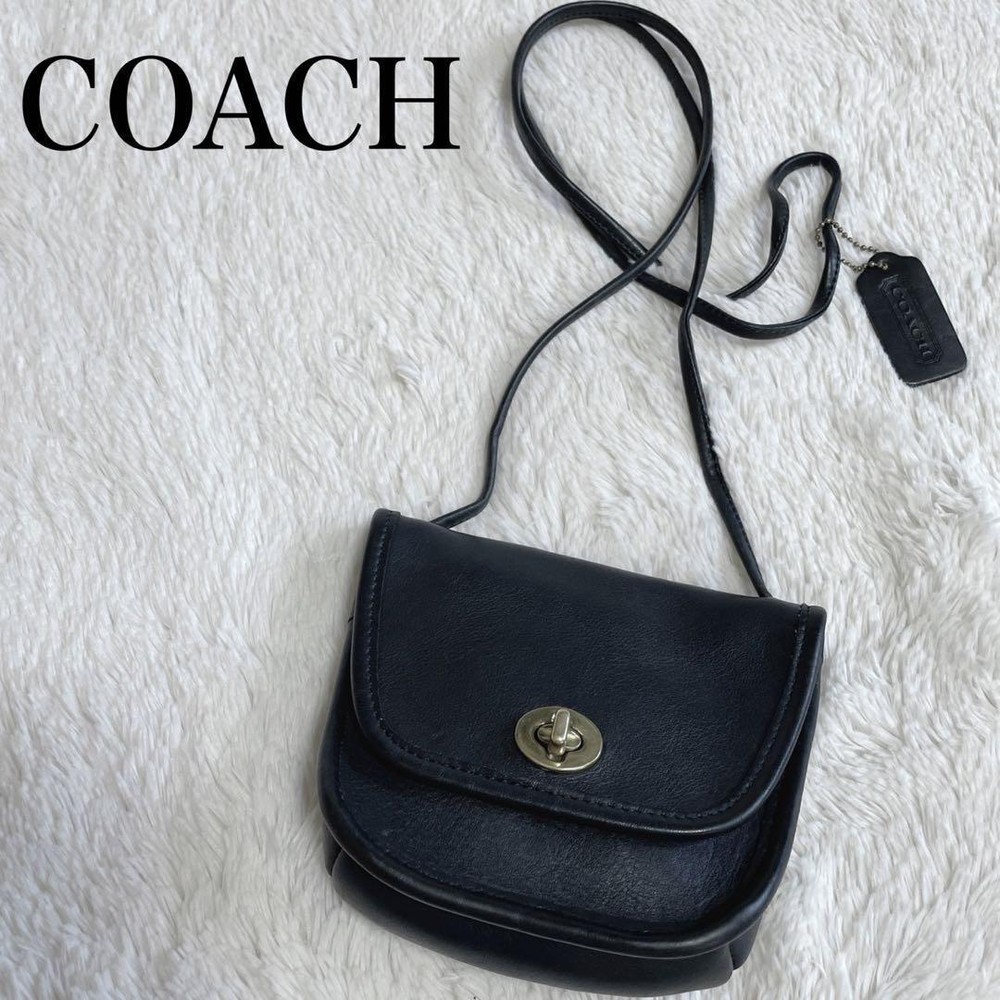 Old Coach   Turnlock Crossbody Shoulder Bag Black Excellent+ Used