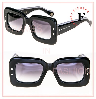 Marc Jacobs 501 Fashion Show Style White BLACK Stripe Line MJ501S Sunglasses