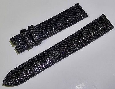 ZENITH NAVY BLUE LIZARD STRAP 15 X 14 MM (NOS & 100%ORIGINAL)