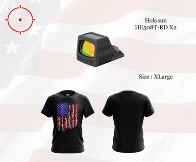 Holosun Open Reflex Red Dot Sight, MR, Solar w/ FREE SHIRT - HE508T-RD X2