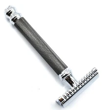 Parker 26C -Three Piece Smooth OPEN COMB Double Edge Safety Razor & 5 Blades