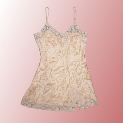 Pink Babydoll La Perla La Perla Pure Silk Slip Dress Slit Small