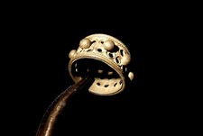 Beautiful scarce ancien medieval silver crown watermark ring Circa 13th century