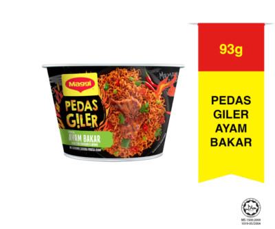 Maggie Mi Goreng Pedas Giler (93g = 1 Cup)  Roasted Chicken Flavour