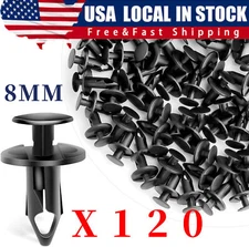 120pcs Nylon Push Type Retainer Clips for 8mm Hole GM 21030249 Chrysler 6503598