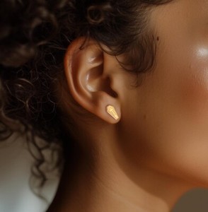Authentic Halloween Dainty Coffin Earrings in 925 Silver 14k Yellow Gold Plated