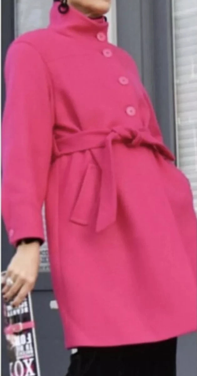 Zara belted coat with high collar Clearance