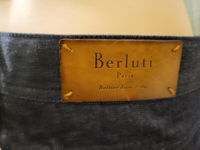Pantalon Jean Homme Berluti Authentique - Neuf Avec étiquettes Mr Porter, Taille L, Couleur Bleu Chino