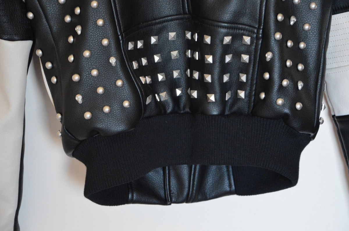 ZARA MEN AW17 Neopunk Faux Leather Biker Studded Jacket 2522