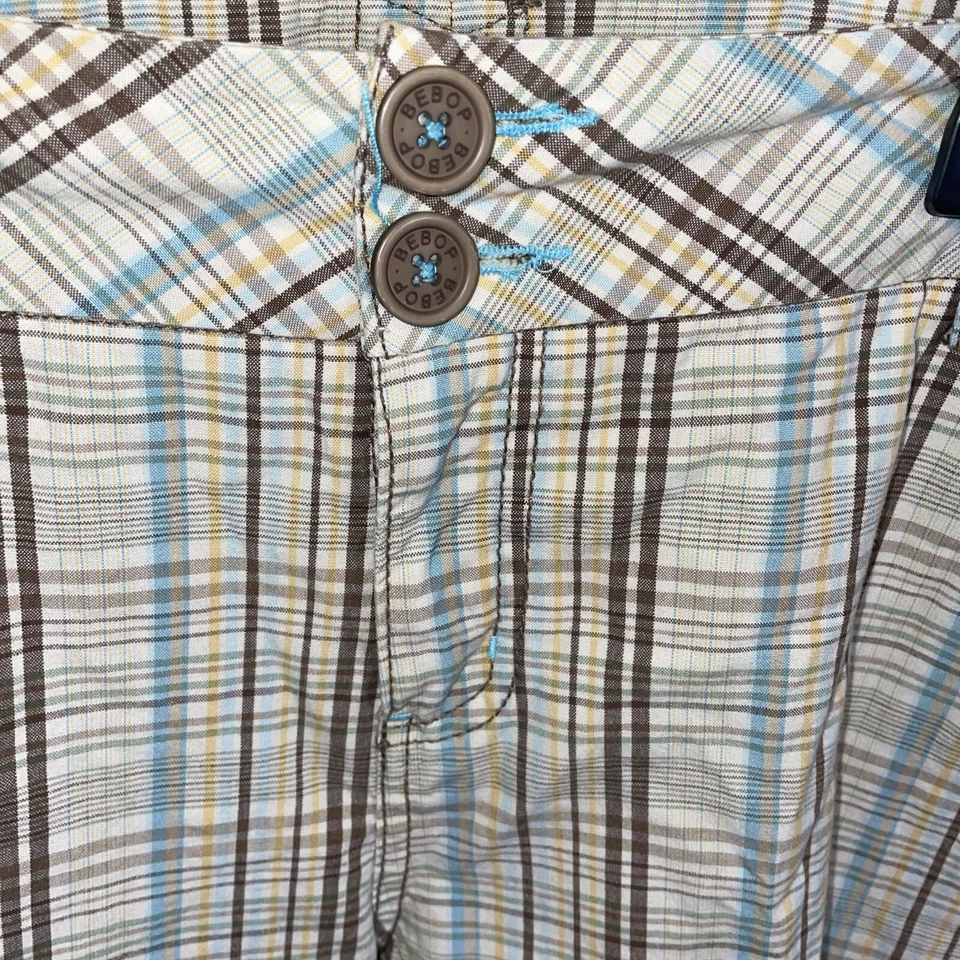 Bermudas Be Bop para mujer talla 16 beige marrón a rayas desgastado dobladillo bolsillos Foto 3 de 4